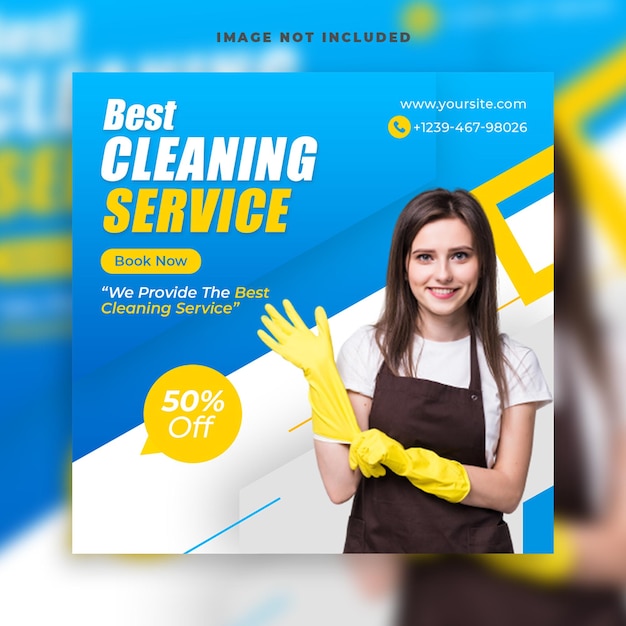 best cleaning service for home square social media post template