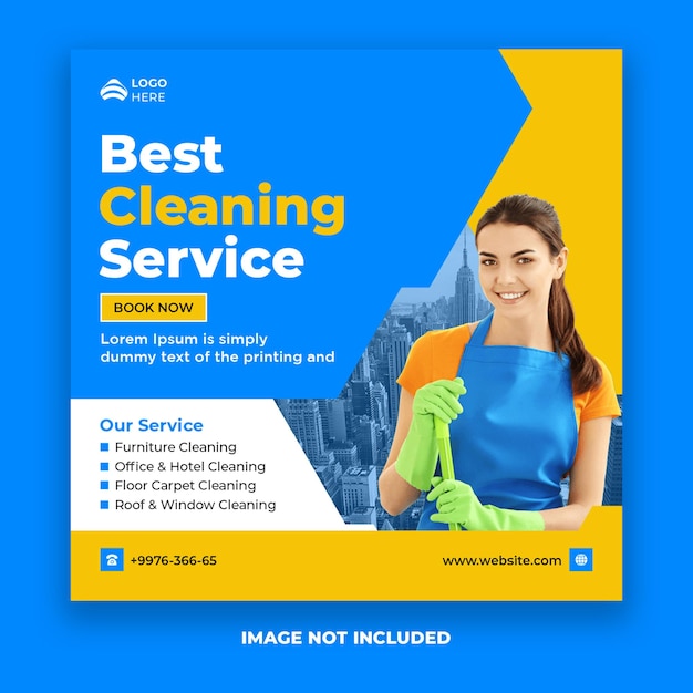 Best cleaning service social media post and web banner template