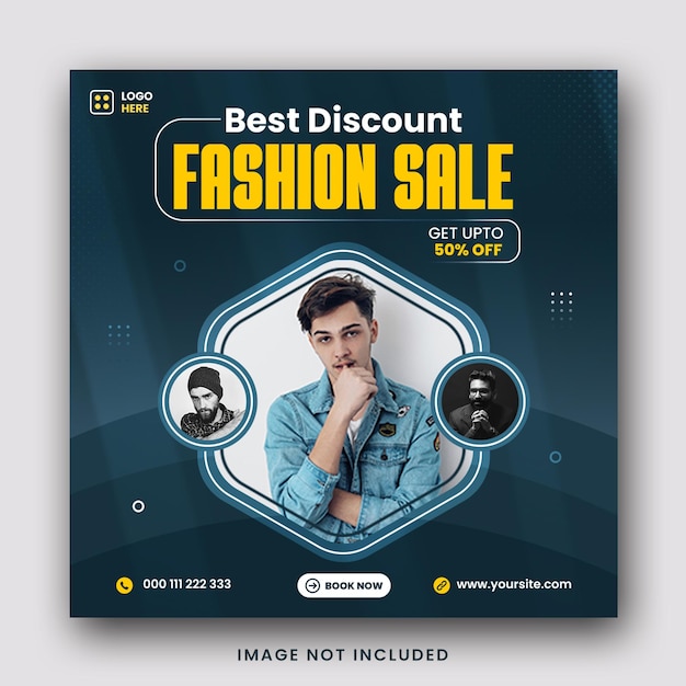 PSD best discount fashion sale social media instagram post template