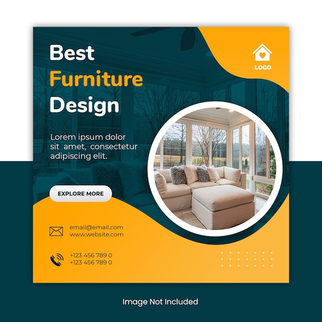 Best furniture social media post template banner