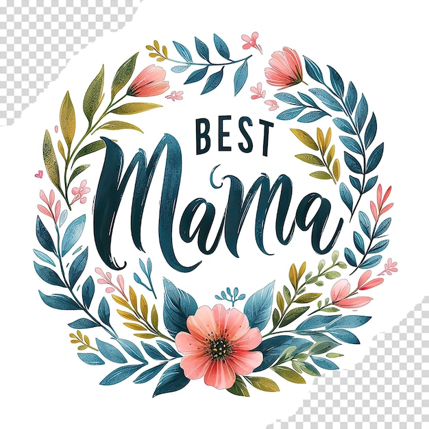 PSD best mama ever mothers day vintage watercolour t shirt design hand drawn illustration