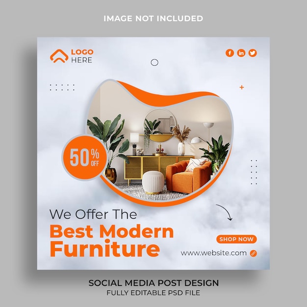 Best modern furniture social media and instagram post template design