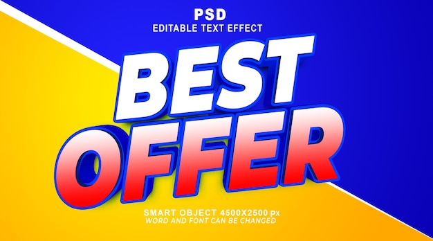 Best offer 3d editable text effect PSD template with cute background