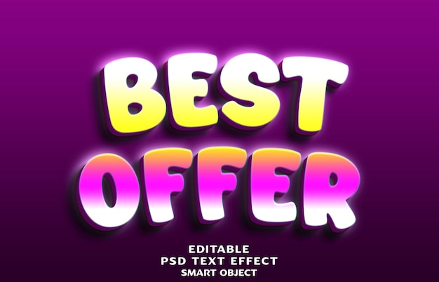 BEST OFFER 3d text effect design