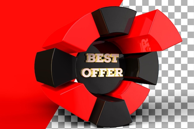 Best offer banner with 3d rendering premium Psd