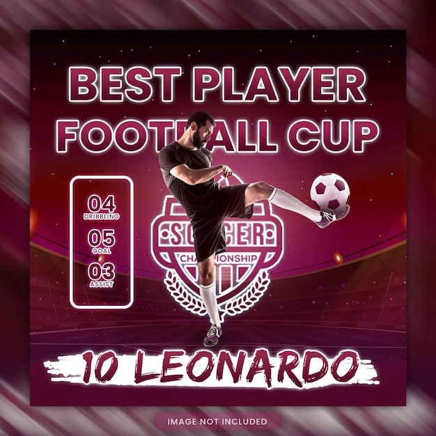 best player football cup qatar 2022 instagram post banner template