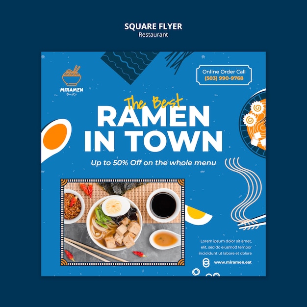 Best ramen squared flyer template