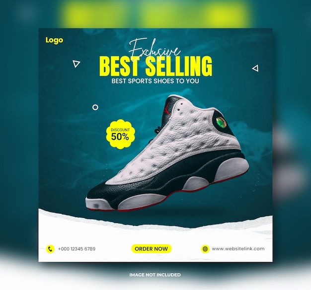 Best  selling Sports shoes and fashion sale social media post banner design