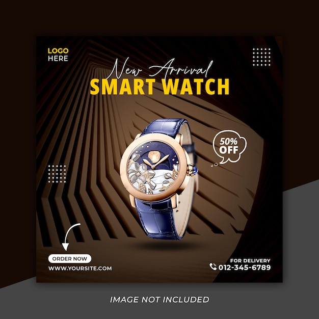 PSD best selling watch sale social media instagram post template premium psd