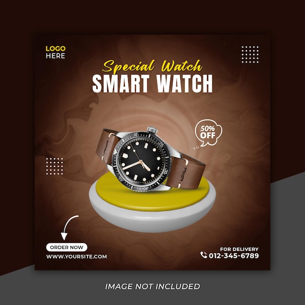 PSD best selling watch sale social media instagram post template premium psd