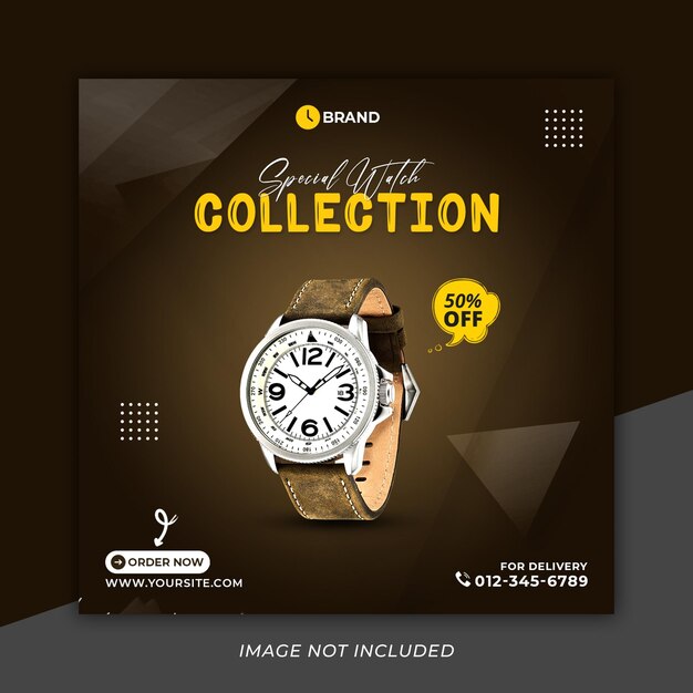 PSD best selling watch sale social media instagram post template premium psd