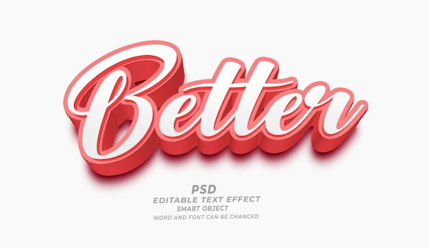 Better 3d Editable Text Effect Photoshop PSD Template