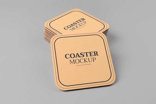 Beverage coaster design mockup