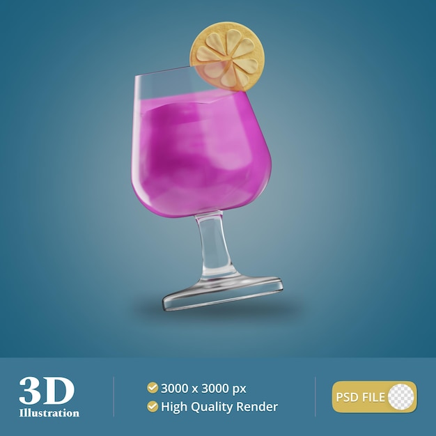 Beverage illustration 3d