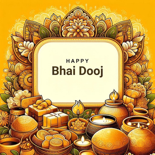 PSD bhai dooj minimal post banner design template