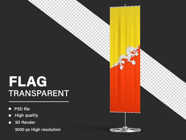 Bhutan flag banner design isolated on transparent background