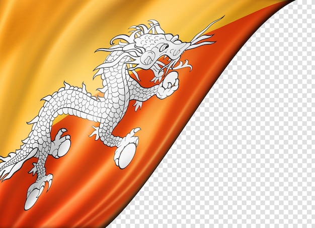 Bhutan flag isolated on white banner