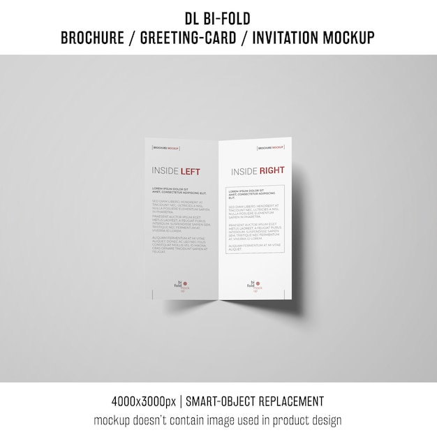 PSD bi-fold brochure or invitation mockup