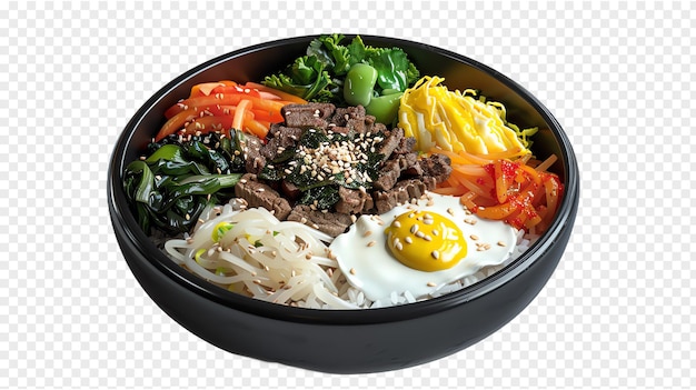 PSD bibimbap asian concept background isolated on transparent background