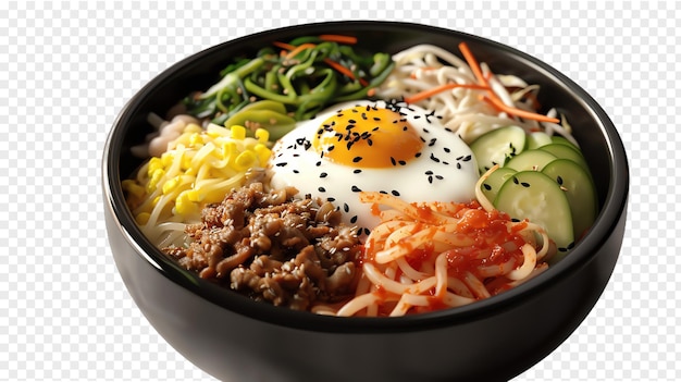 PSD bibimbap asian concept background isolated on transparent background