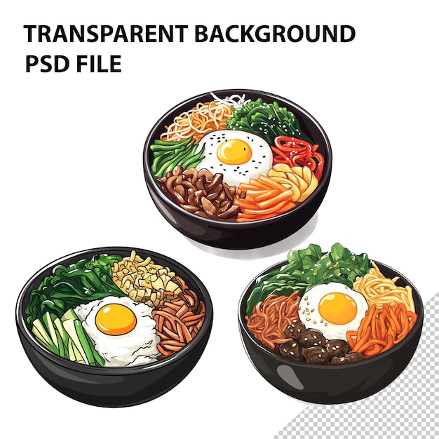 PSD bibimbap cartoon vector illustration clipart