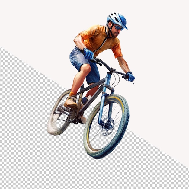 bicycle rider on transparent background