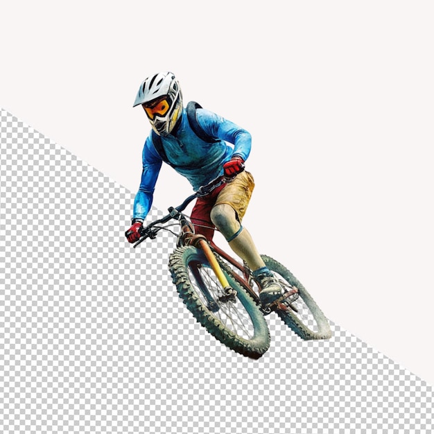 bicycle rider on transparent background