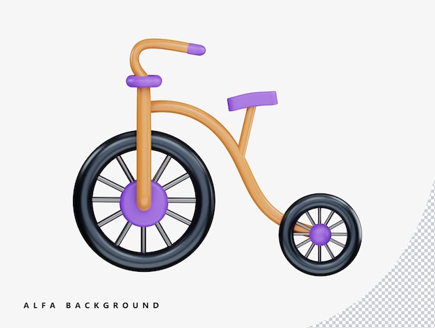 Bicycle with 3d rendering vector icon illustration