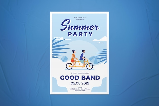 Bicycling Tandem Summer Party Flyer