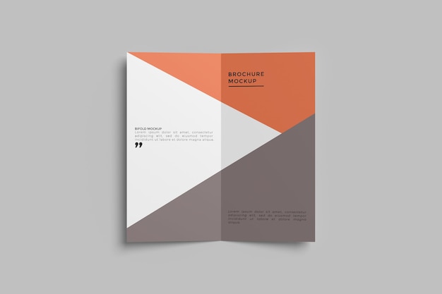 Bifold brochure mockup design isolated