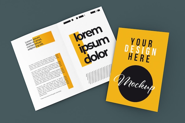 Bifold brochure mockup isolated