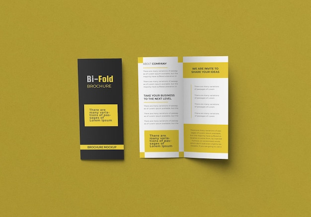 Bifold flyer brochure mockup design