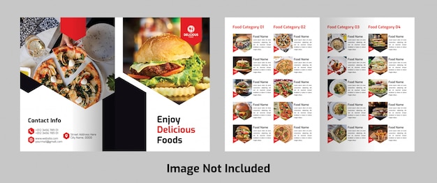 bifold food menu brochure