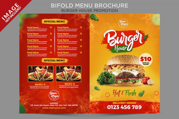 Bifold Menu Brochure Flyer Template