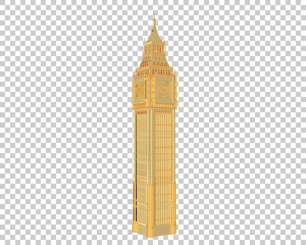 Big Ben on transparent background 3d rendering illustration