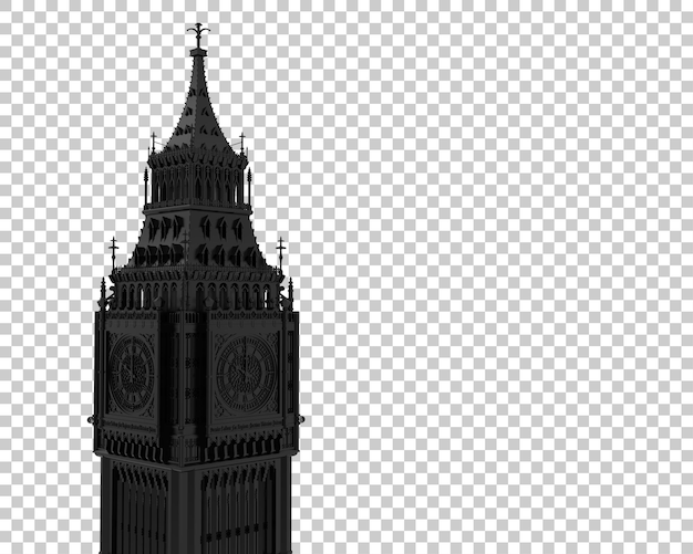 Big Ben on transparent background 3d rendering illustration