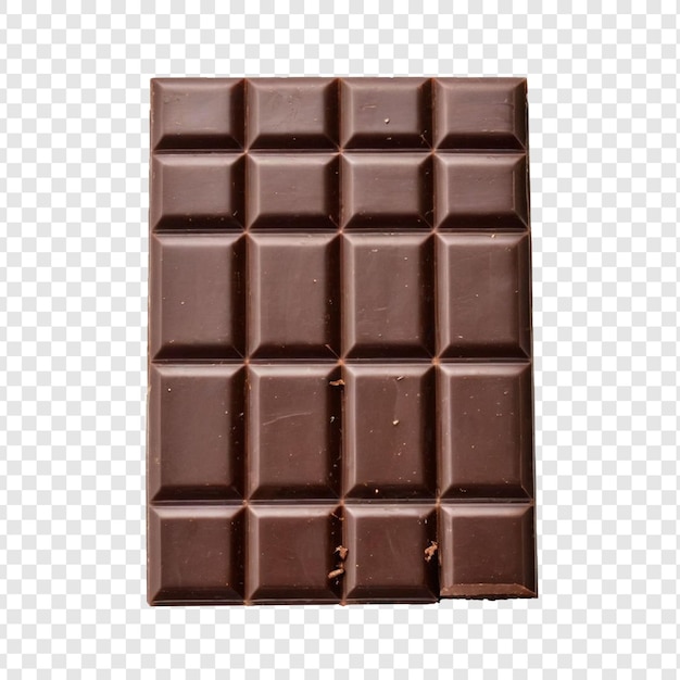 Big chocolate and small ones are each split into three parts isolated on transparent background