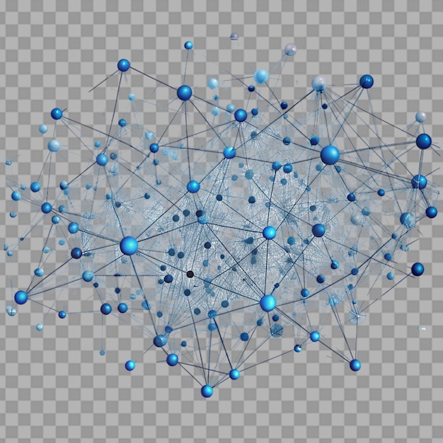 PSD big data network connectivity structure isolated on transparent background