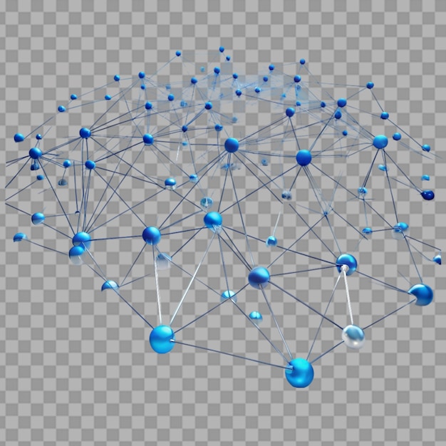 PSD big data network connectivity structure isolated on transparent background