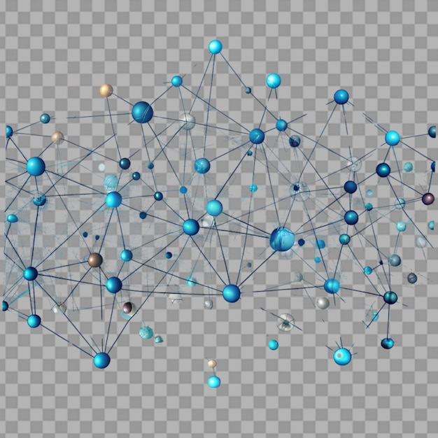 big data network connectivity structure isolated on transparent background