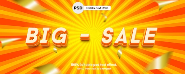 Big deal 3d editable premium text effect with background