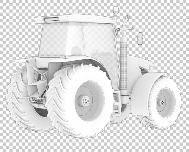 Big farming vehicle on transparent background 3d rendering illustration