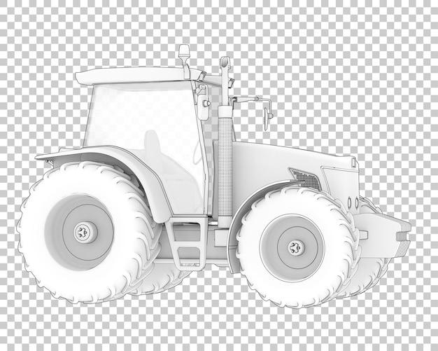 PSD big farming vehicle on transparent background 3d rendering illustration