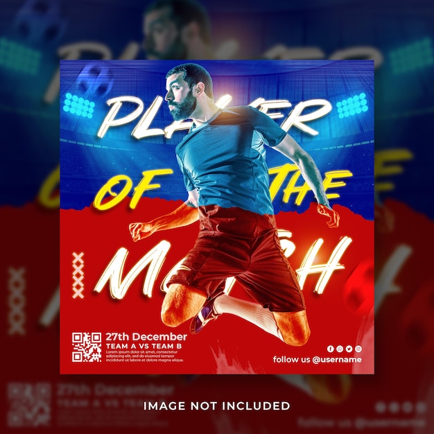 Big match american football flyer or social media post template