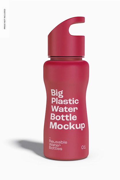 Big Plastic Water Bottle Mockup, Front View