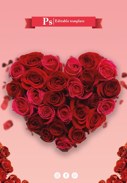 BIG ROSES HEART BACKGROUND