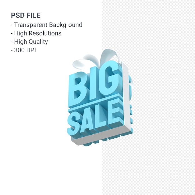 Big sale 3d design rendering for sale promotion with bow and ribbon isolated