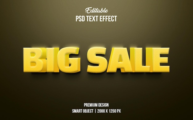 Big sale 3d editable text effect design