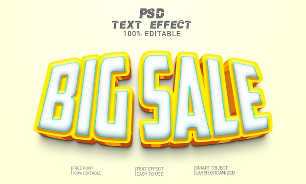 Big Sale 3D Text Effect PSD File