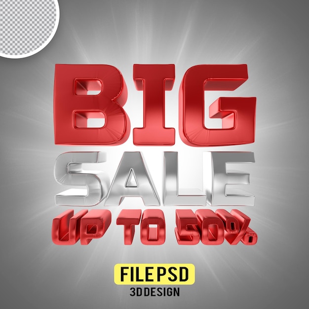 big sale 50 3d rendering banner